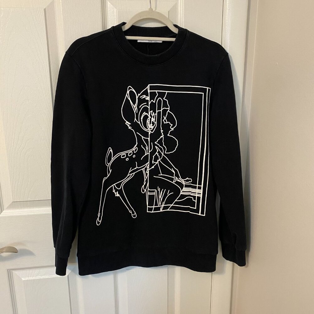 Givenchy Bambi Mirror Outline‎ Black Crewneck Sweatshirt Medium - Picture 5 of 13